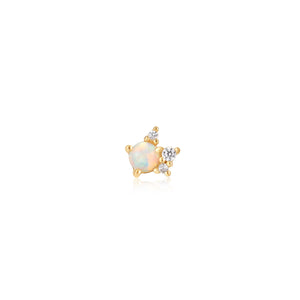 
            
                Load image into Gallery viewer, Gold Kyoto Opal Sparkle Crown Barbell Single Earring
            
        