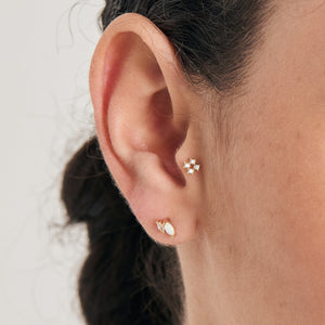 
            
                Load image into Gallery viewer, Gold Kyoto Opal and Sparkle Marquise Barbell Single Earring
            
        