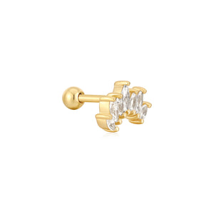 
            
                Load image into Gallery viewer, Gold Sparkle Marquise Climber Barbell Single Earring
            
        