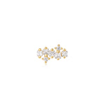 Gold Sparkle Cluster Climber Barbell Single Earring