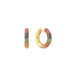 Gold Rainbow Huggie Hoop Earrings