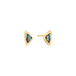 
            
                Load image into Gallery viewer, Gold Arrow Abalone Stud Earrings
            
        