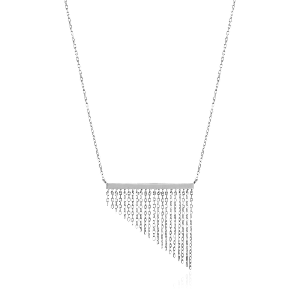 Silver Fringe Fall Necklace