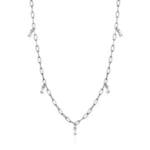Silver Glow Drop Necklace