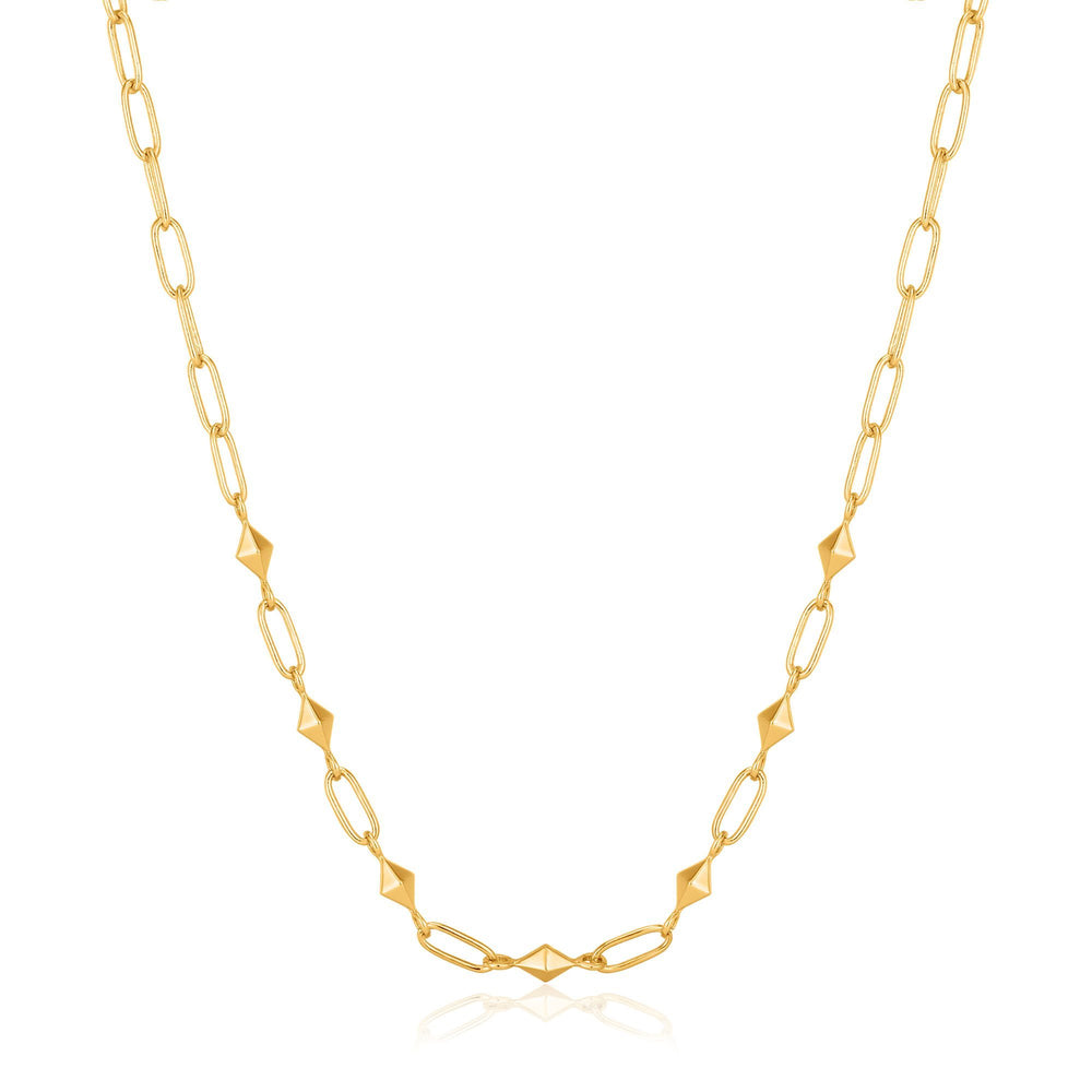 Gold Heavy Spike Necklace