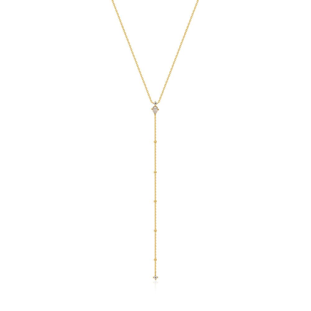 
            
                Load image into Gallery viewer, Gold Midnight Y Necklace
            
        