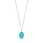 Silver Tidal Turquoise Necklace