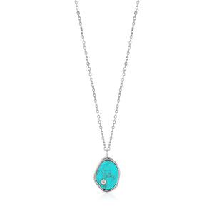 Silver Tidal Turquoise Necklace