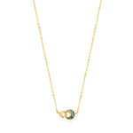 Gold Tidal Abalone Crescent Link Necklace