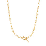 Gold Knot T Bar Chain Necklace