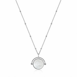 
            
                Load image into Gallery viewer, Sunbeam Emblem Silver Necklace
            
        