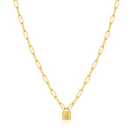 Gold Chunky Chain Padlock Necklace