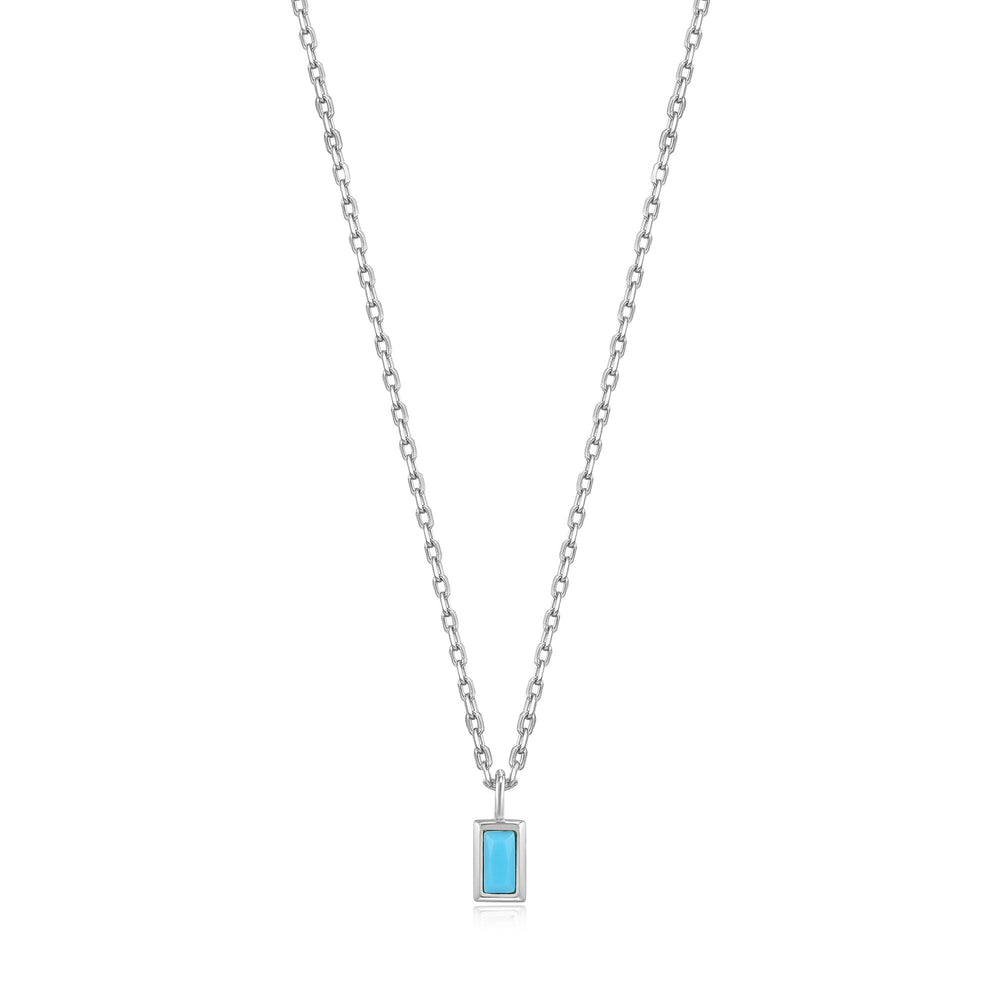 
            
                Load image into Gallery viewer, Turquoise Drop Pendant Silver Necklace
            
        