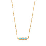 Turquoise Gold Bar Necklace