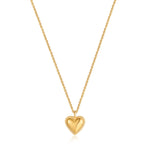 Gold Rope Heart Pendant Necklace