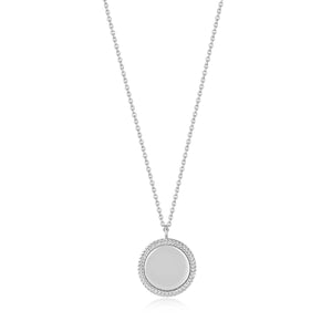 Silver Rope Disc Necklace