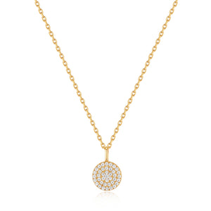 Gold Glam Disc Pendant Necklace