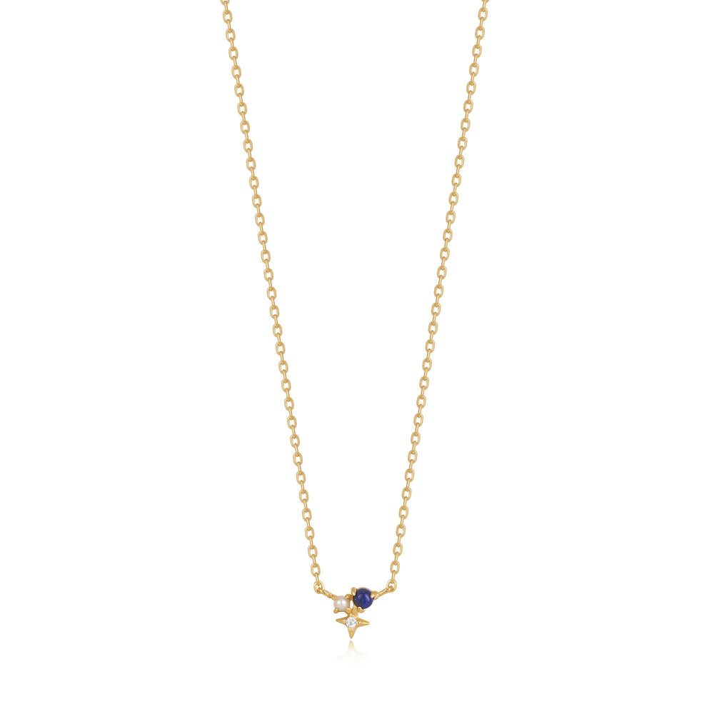 Gold Lapis Star Necklace