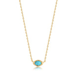 Gold Turquoise Wave Necklace