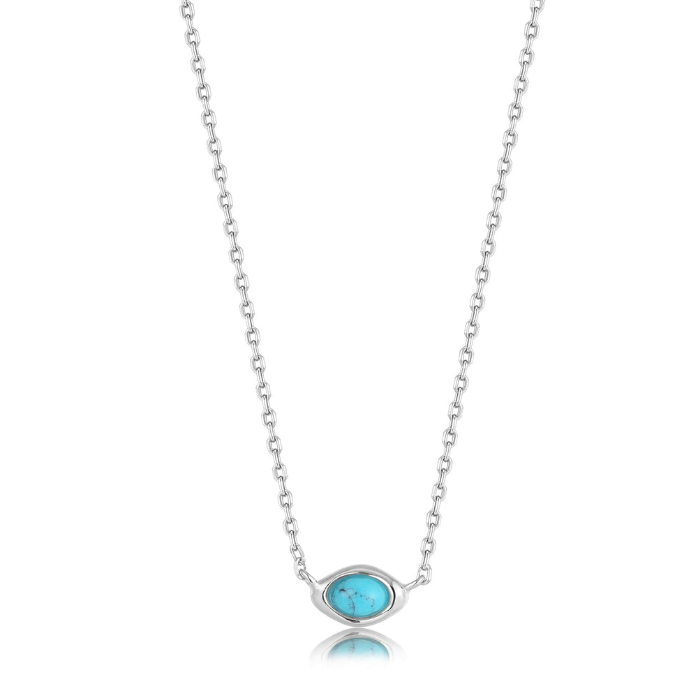 
            
                Load image into Gallery viewer, Silver Turquoise Wave Necklace
            
        