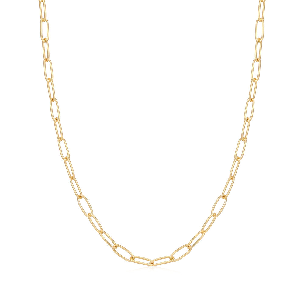 Gold Link Charm Chain Necklace