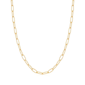 Gold Link Charm Chain Necklace