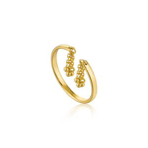 Gold Tassel Drop Adjustable Ring