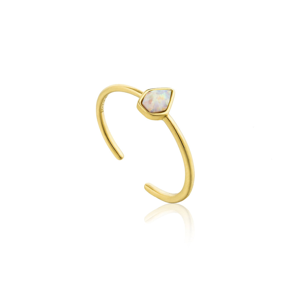 Opal Color Adjustable Gold Ring