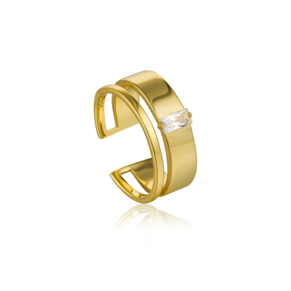 
            
                Load image into Gallery viewer, Gold Glow Wide Adjustable Ring
            
        