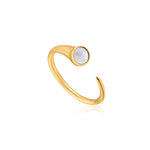 Gold Mother Of Pearl Claw Ring