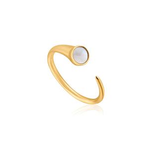 
            
                Load image into Gallery viewer, Gold Mother Of Pearl Claw Ring
            
        