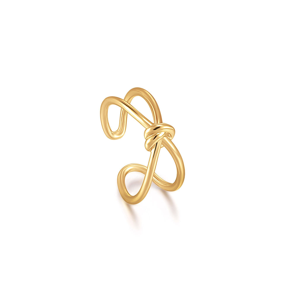 Gold Knot Double Band Adjustable Ring