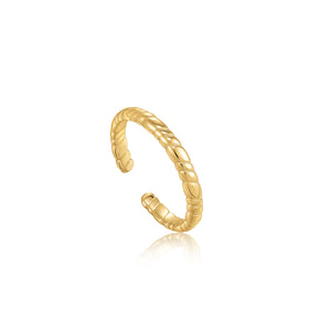 
            
                Load image into Gallery viewer, Gold Smooth Twist Thin Band Ring
            
        