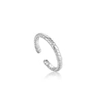 Silver Smooth Twist Thin Band Ring