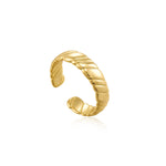 Gold Smooth Twist Wide Band Ring