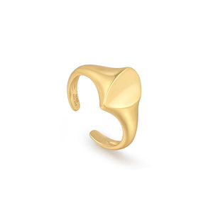 
            
                Load image into Gallery viewer, Gold Arrow Adjustable Signet Ring
            
        