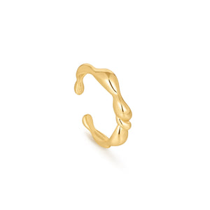 
            
                Load image into Gallery viewer, Gold Twisted Wave Adjustable Ring
            
        