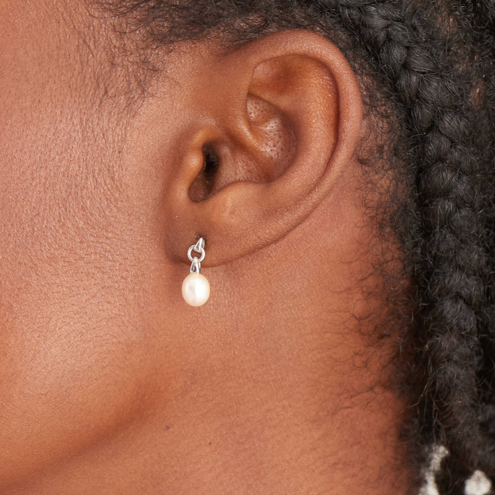 Boucles d'oreilles pendantes en perles d'argent