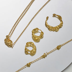 
            
                Load image into Gallery viewer, Gold Twisted Wave Mini Pendant Necklace
            
        