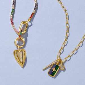 
            
                Load image into Gallery viewer, Gold Link Charm Chain Necklace
            
        
